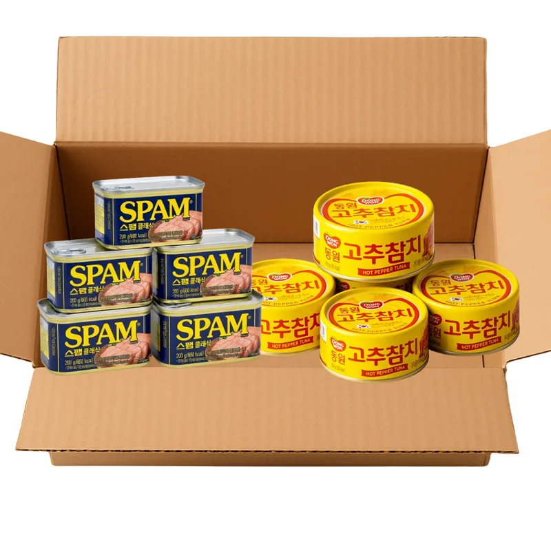 스팸 클래식 200g 5캔 + 동원 고추참치 100g 5캔 실속 혼합세트, 1세트