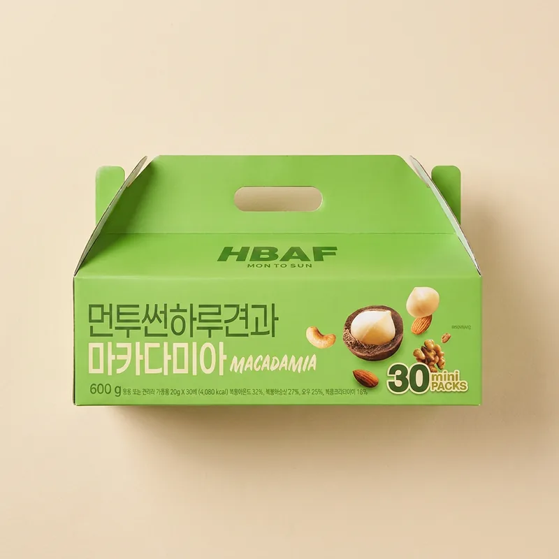 HBAF 하루견과 마카다미아 선물세트, 20g, 30봉, 1개