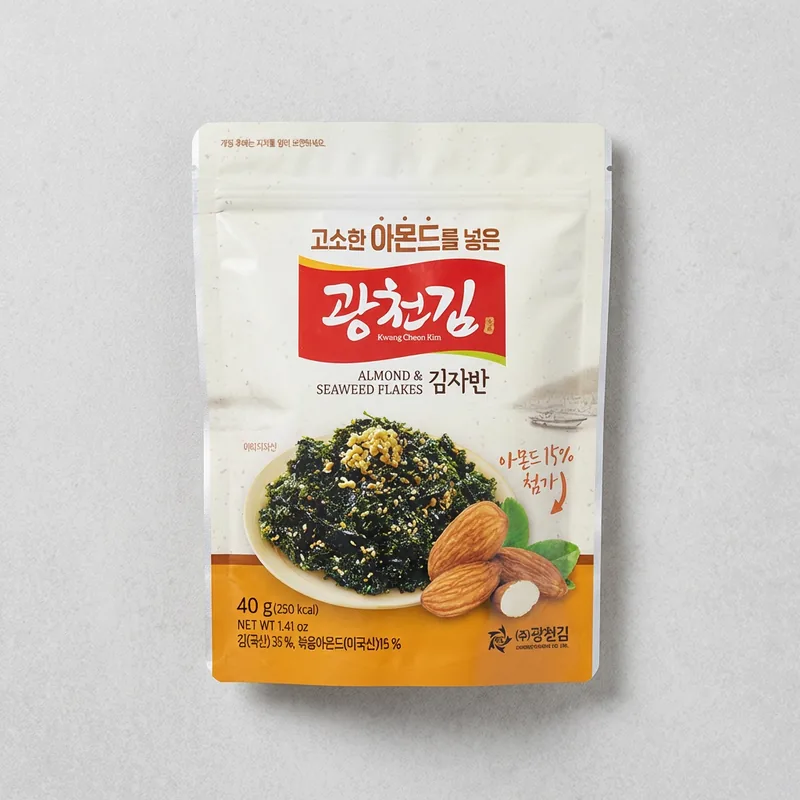 광천김 고소한 아몬드를 넣은 김자반, 40g, 7봉
