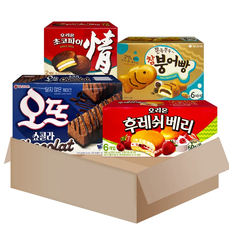 오리온제과 인기 과자 4종세트, 참붕어빵 + 후레쉬베리 + 초코파이 + 오뜨, 1세트