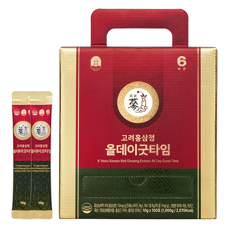 풍년보감 6년근 고려홍삼정 올데이굿타임 홍삼스틱, 10g, 100포, 2박스