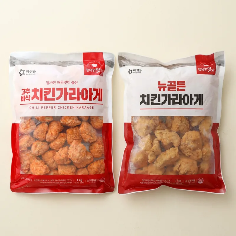아워홈 뉴골든 치킨가라아게 1kg + 고추 바삭 치킨가라아게 1kg, 1세트