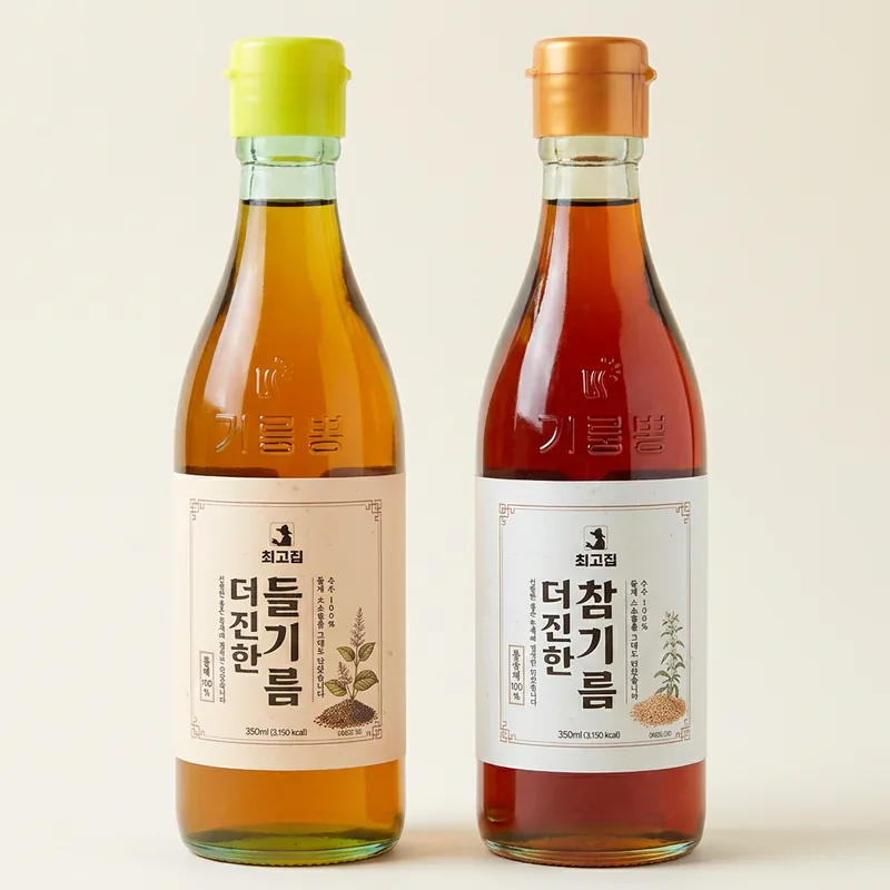 참기름 들기름 세트, 350ml, 2병, 1세트
