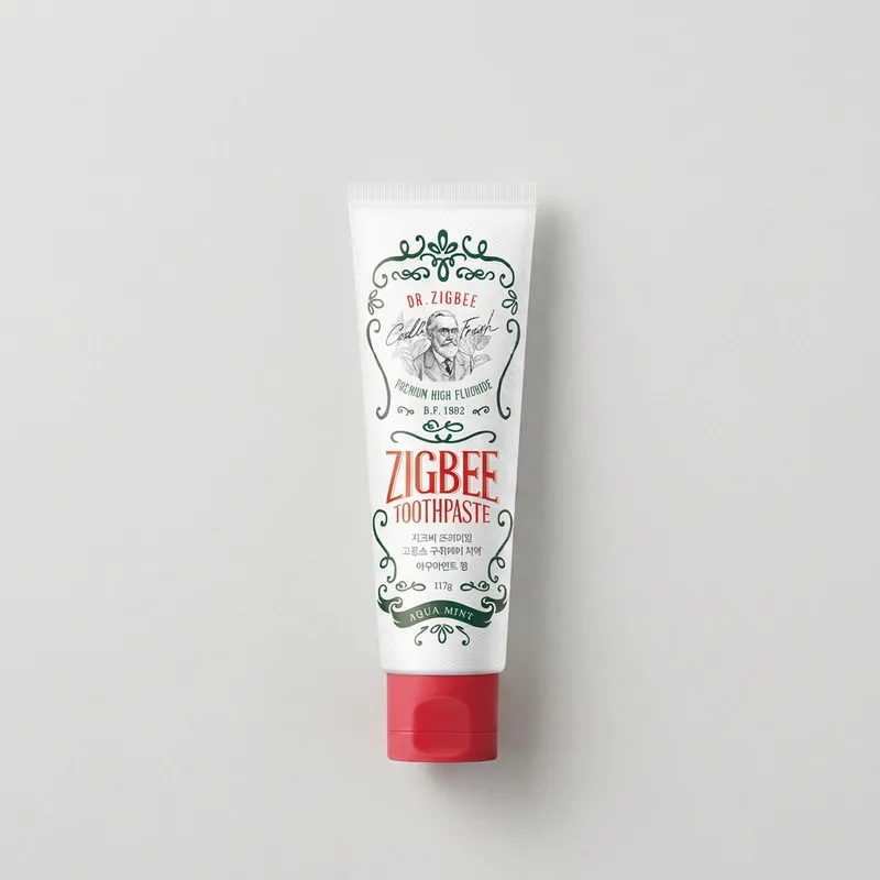 지그비 고불소 구취케어 치약, 아쿠아민트향, 117g, 4개