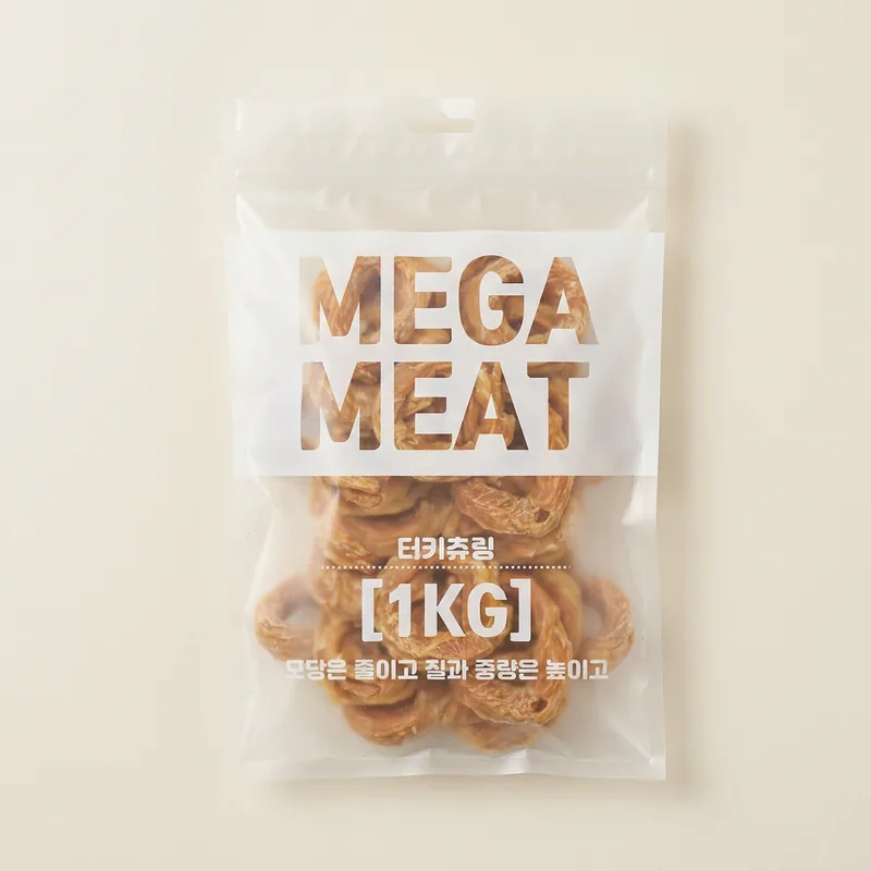 메가미트 강아지 간식, 터키츄, 1kg, 1개