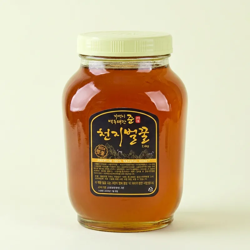 천지벌꿀 경북 영주 햇꿀, 아카시아향, 2.4kg, 2개