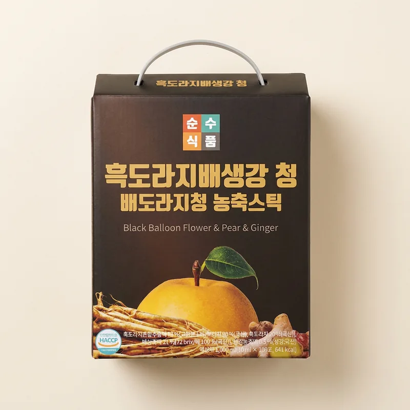 순수식품 흑도라지배생강청 스틱 실속형, 100포, 1개