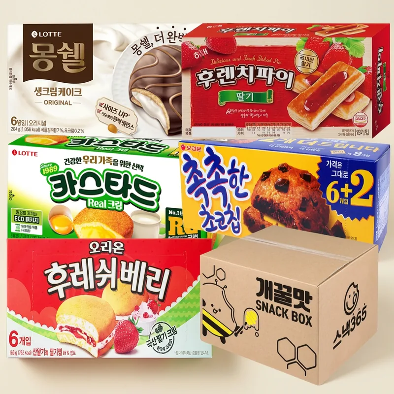 사무실 인기 과자 세트, 5종, 1세트