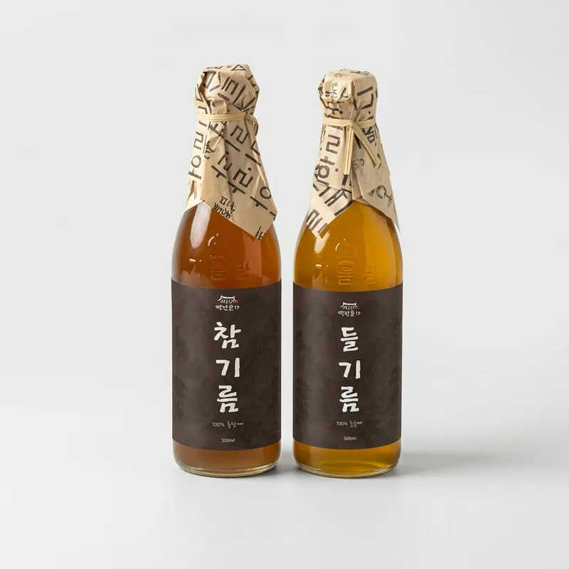 백년본가 참기름, 350ml, 1개 + 들기름, 350ml, 1개