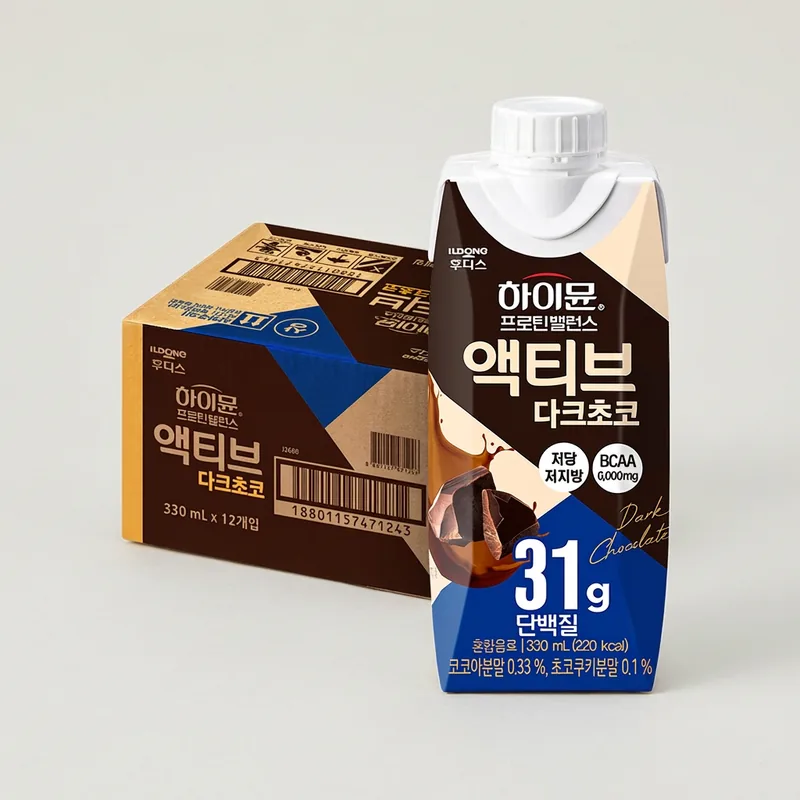 하이뮨 프로틴밸런스 액티브 다크초코, 330ml, 12개