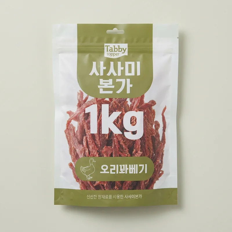 테비 고런치 사사미본가 오리꽈배기, 강아지, 1kg, 1개
