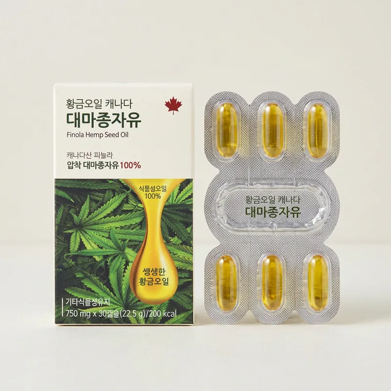 황금오일 캐나다 대마종자유 오메가369, 750mg, 30캡슐, 3개