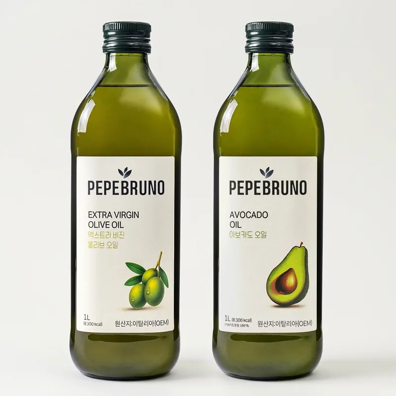 페페브루노, 엑스트라버진 올리브 오일, 1L, 1병 + 아보카도 오일, 1L, 1병