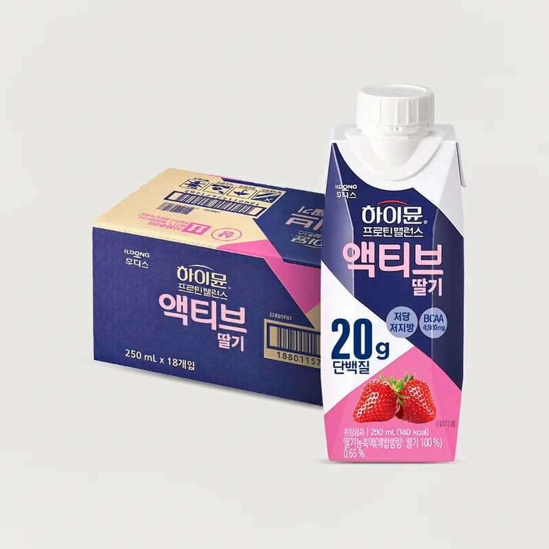 일동후디스 하이뮨 프로틴밸런스 액티브 딸기, 250ml, 18개