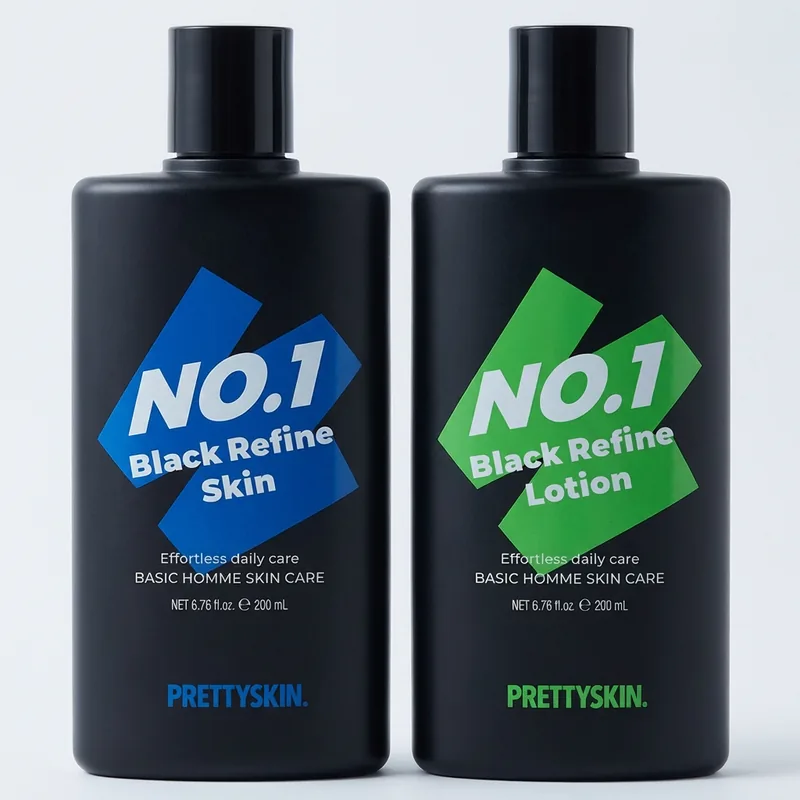 프리티스킨 넘버원 블랙 스킨 & 로션 2종세트, 200ml + 200ml, 1세트