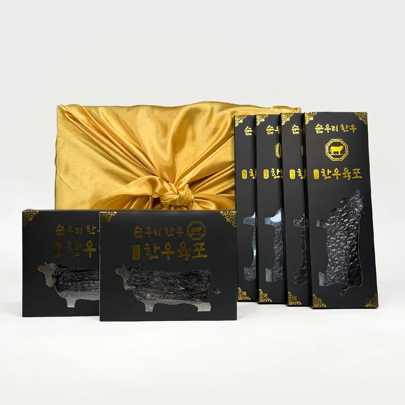 순우리 한우육포 명절 선물세트, 오리지널 4개 + 견과 2개, 480g, 1개