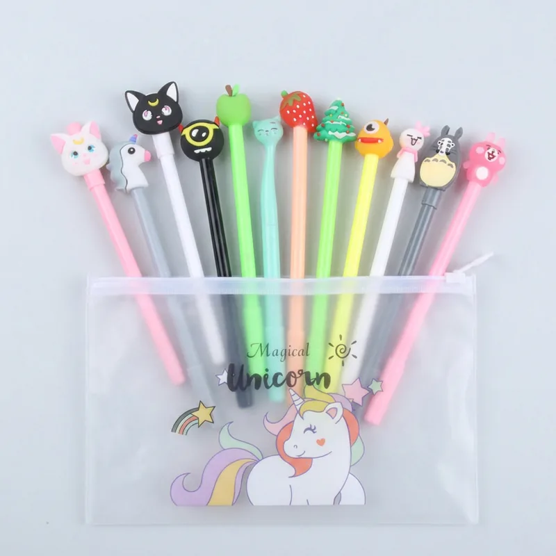 볼펜 20개 세트 부드럽게 잘 써지는 귀요미 캐릭터 젤펜, 혼합세트, 0.5mm, 20개