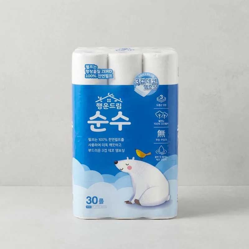 행운드림 순수 화장지, 3겹, 18m, 30롤, 2팩