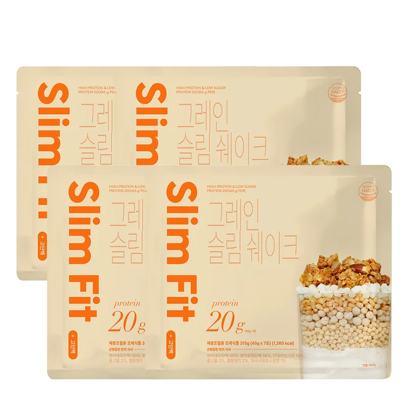 익스트림 단백질 20g 슬림쉐이크, 그레인, 45g, 7포, 4세트
