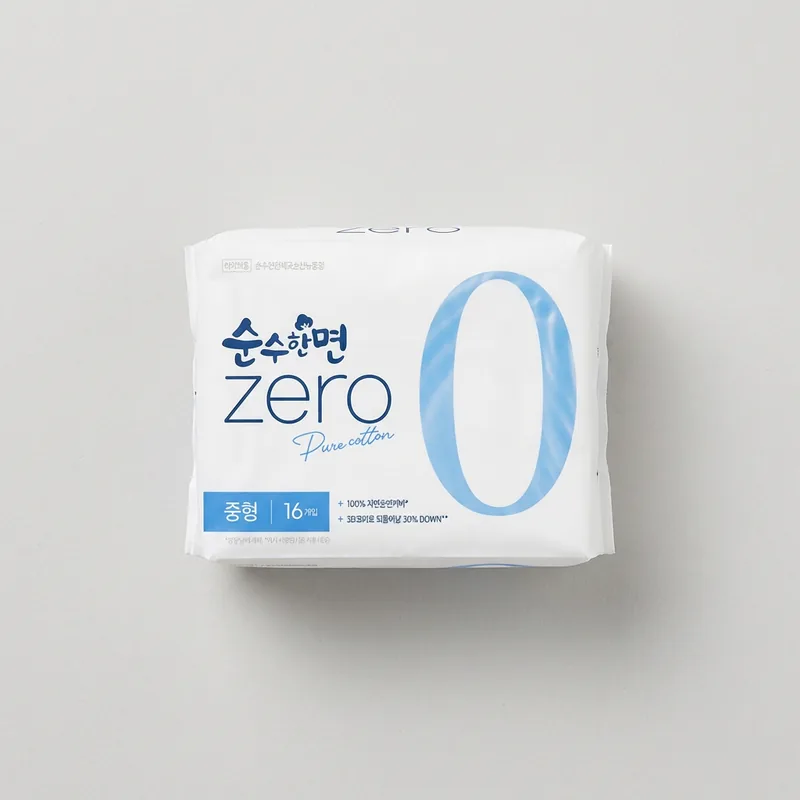 깨끗한나라 순수한면 ZERO, 중형, 16개입, 4팩