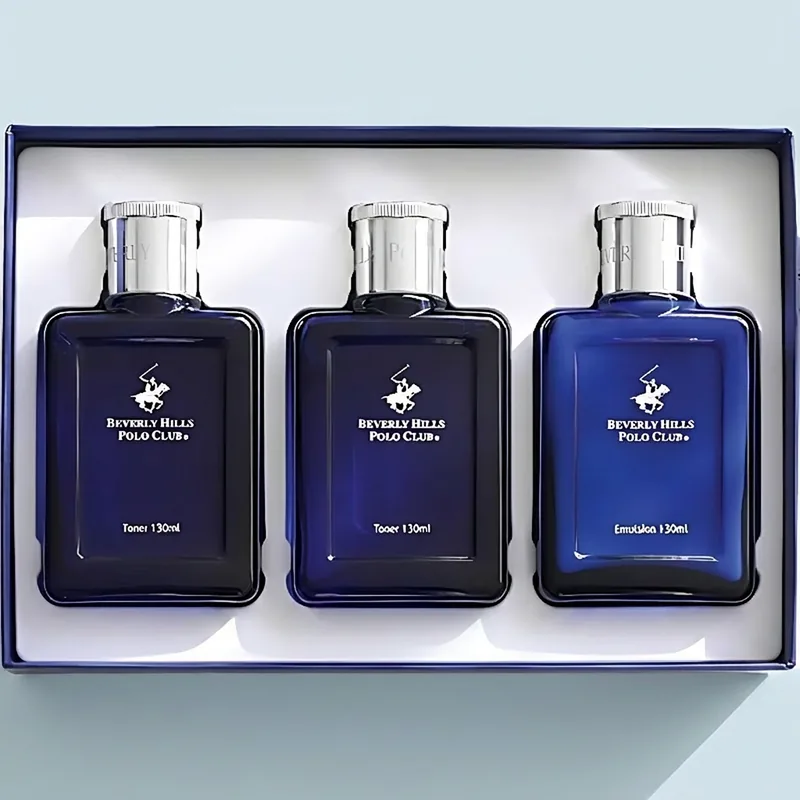 비버리힐스 폴로클럽 블루옴므 스킨 로션 세트, 130ml, 3개 (스킨 2개, 로션 1개)