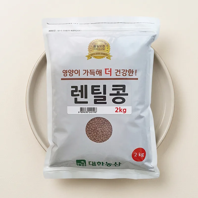 대한농산 브라운 렌틸콩, 2kg, 1봉