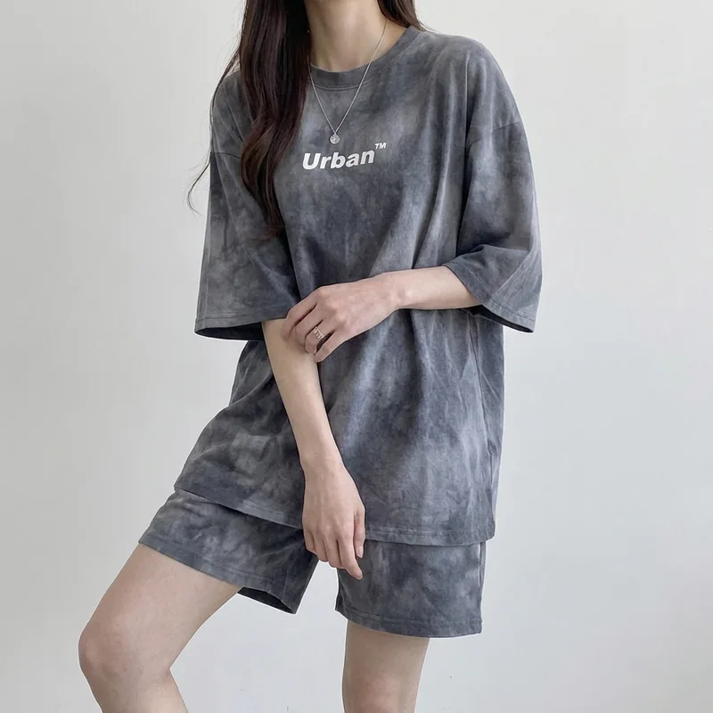쉬블림로브 여성 타이다이 로고 캐주얼 데일리 상하의 세트, 베레스 GW1786, 원컬러, FREE, 1세트
