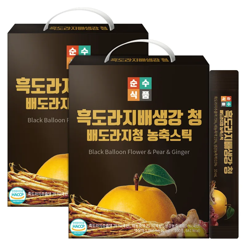 순수식품 흑도라지배생강청, 200포,1000ml
