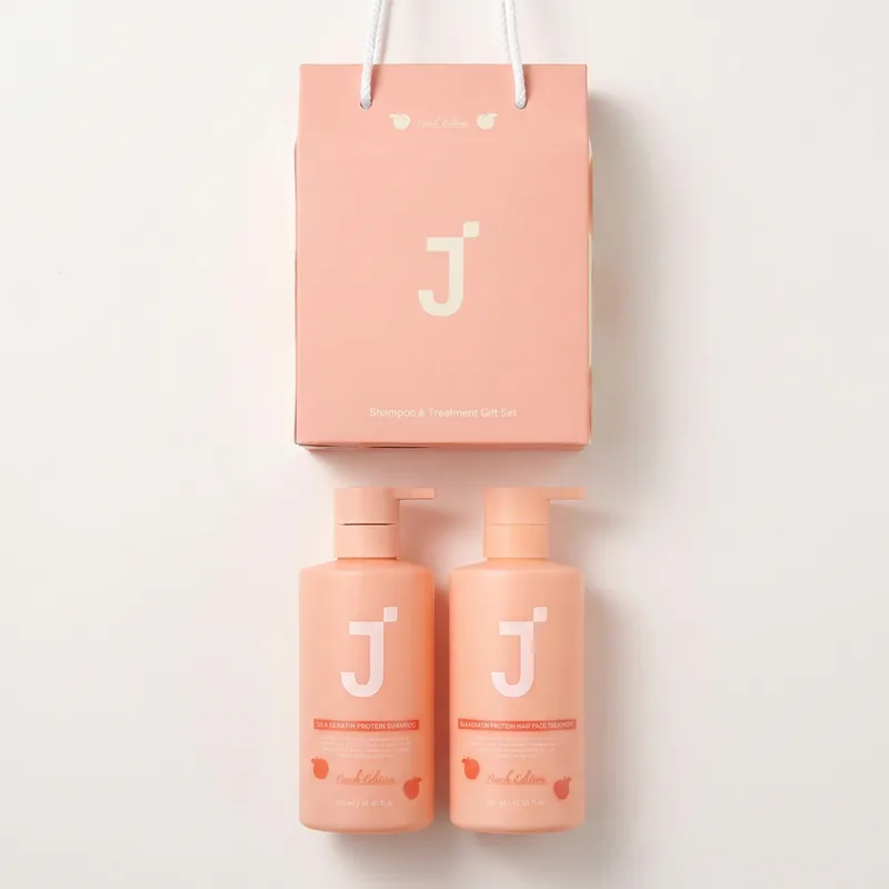 제이숲 실크 케라틴 샴푸 피치 에디션 선물세트, 500ml, 1개
