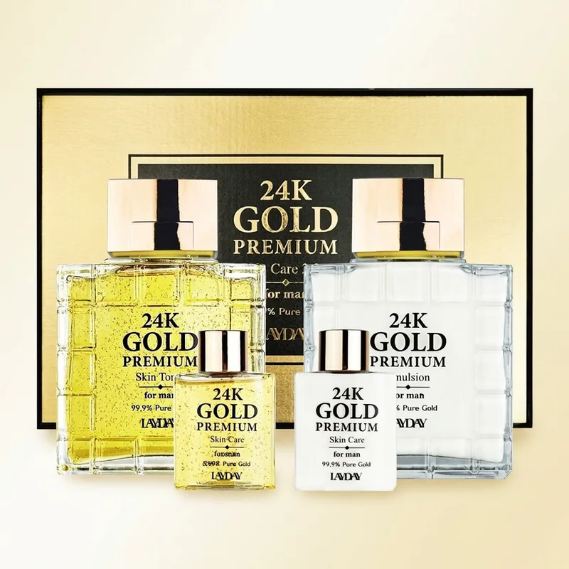 레이데이 24K 골드 프리미엄 남성 2종 세트, 에멀젼 포맨, 150ml, 1개 + 토너포맨, 150ml, 1개 + 에멀젼 포맨 여행용, 30ml, 1개 + 토너포맨 여행용, 30ml, 1개