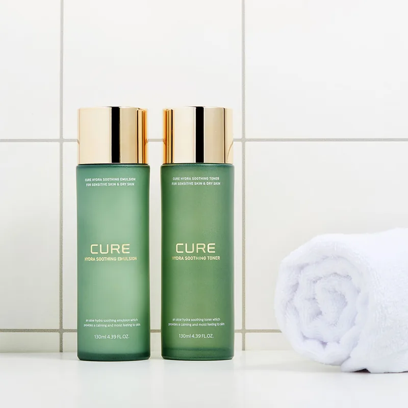 김정문알로에 큐어 하이드라 수딩 세트, 토너 130ml 1개 + 에멀젼 130ml 1개, 1세트