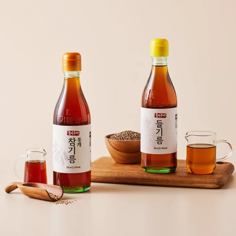 꿀이구마 통참깨 참기름, 350ml, 1개 + 통들깨 들기름, 350ml, 1개