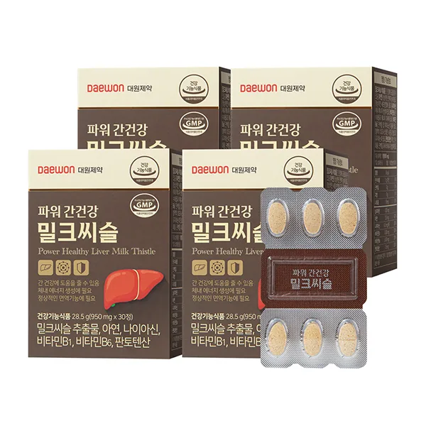 대원제약 파워간건강 밀크씨슬, 30정, 4박스