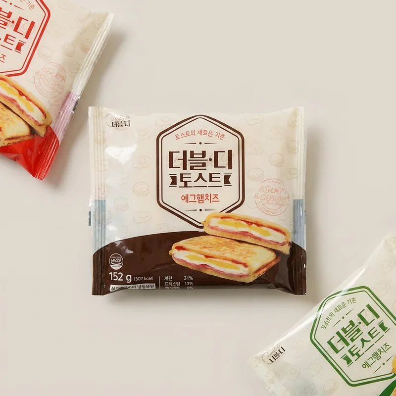 더블디 토스트, 에그햄치즈 152g 2개 + 피자 142g 2개 + 바질치즈 100g 2개, 6개