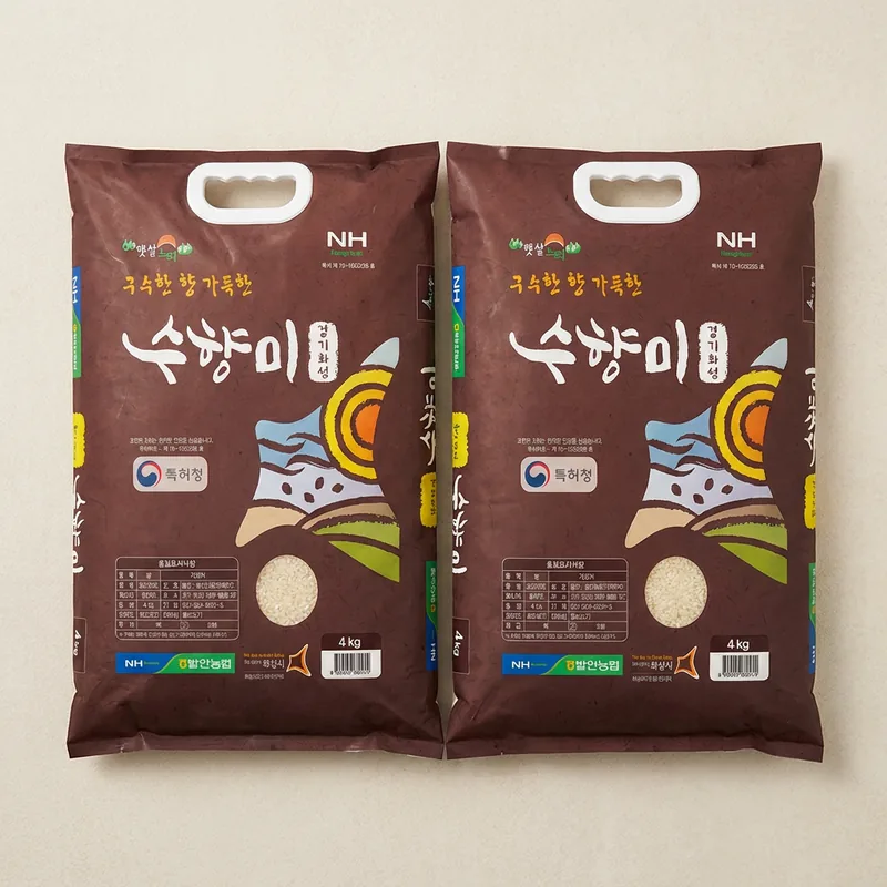 발안농협 수향미, 상등급, 4kg, 2개, 1세트