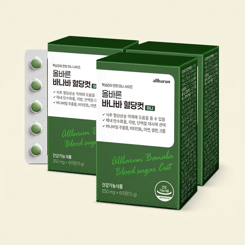 올바른 바나바 혈당컷 미니, 250mg, 60정, 3박스