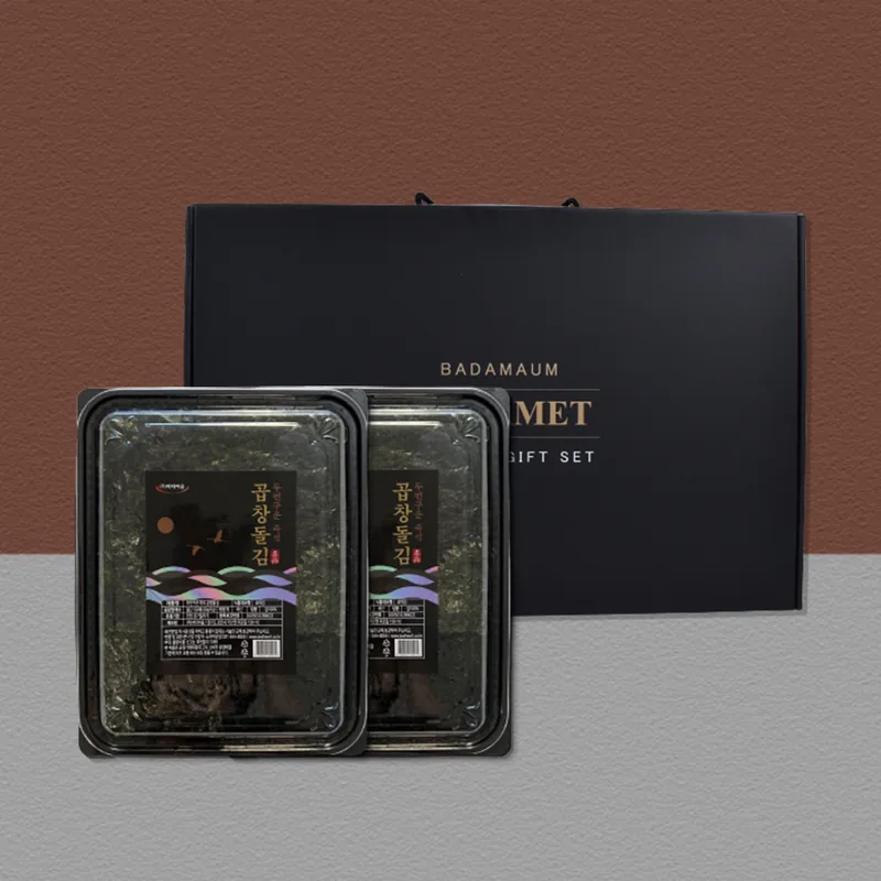 바다마음 먹기좋게 자른 두번구운 즉석 곱창돌김 선물세트, 80g, 1개
