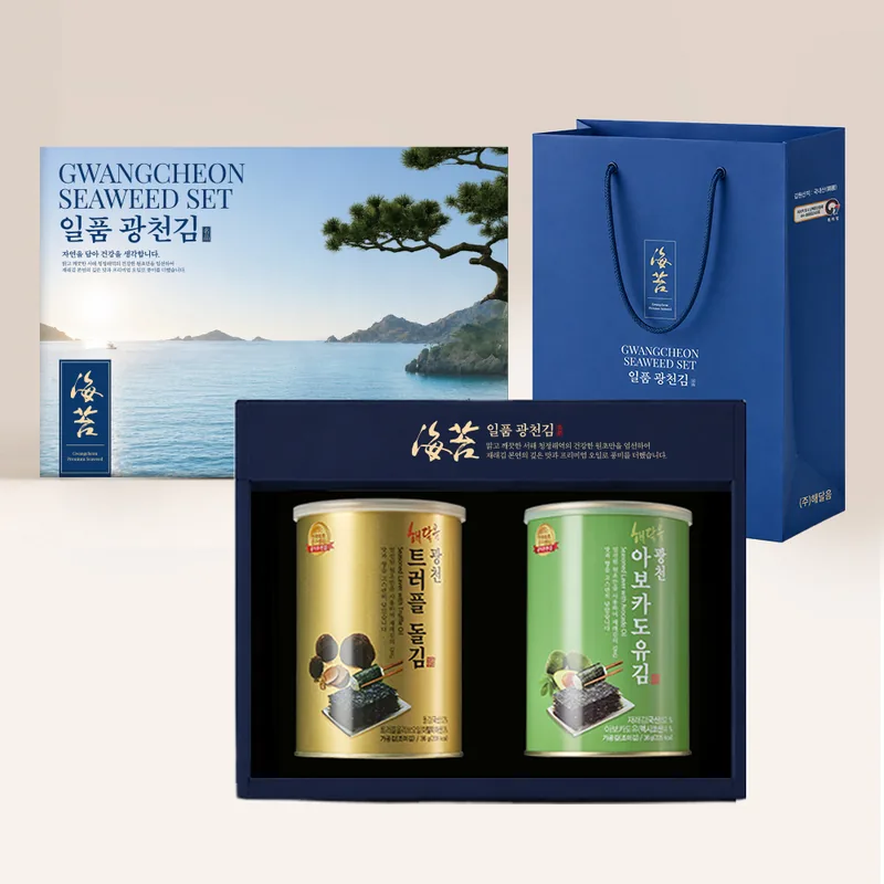 광천김 명품 광천2캔 선물세트, 36g, 2개
