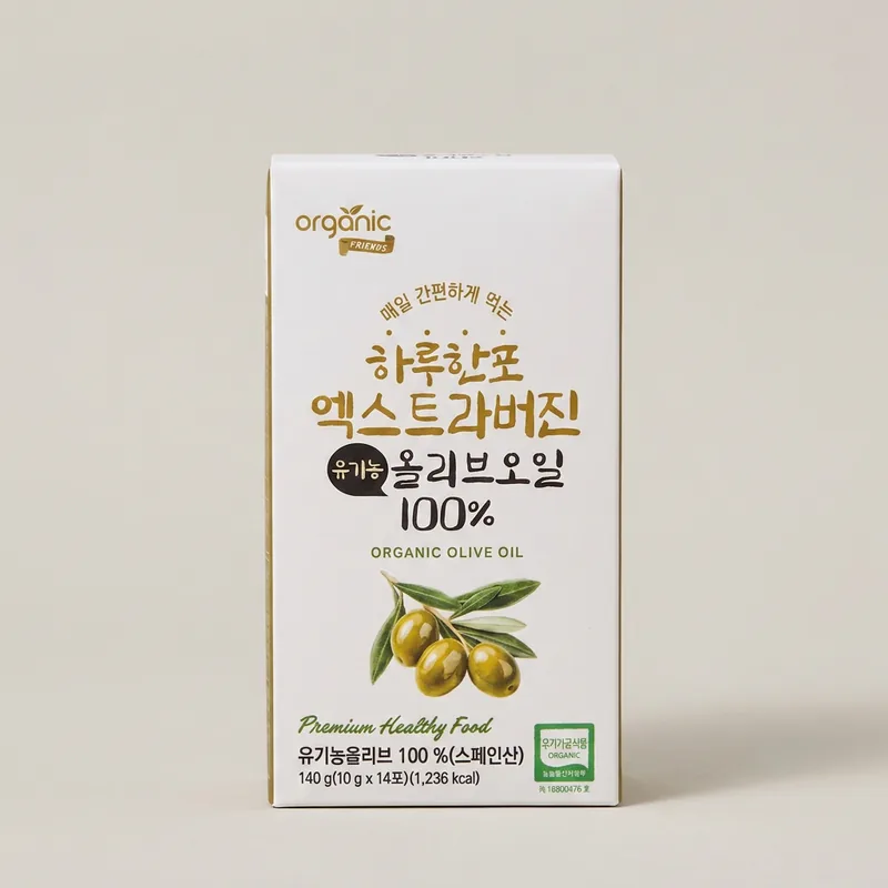 오가닉프렌즈 하루한포 엑스트라버진 유기농 올리브오일 100%, 10g, 14포, 2개