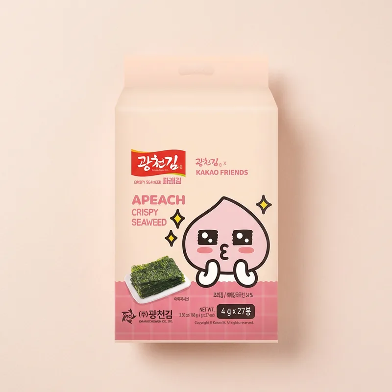 광천김 파래 도시락김 카카오프렌즈, 4g, 27봉