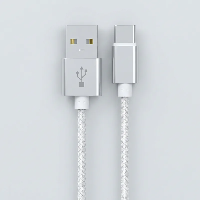 WJT 메탈 고속 충전 케이블, USB-C, 실버, 1.5m, 1개