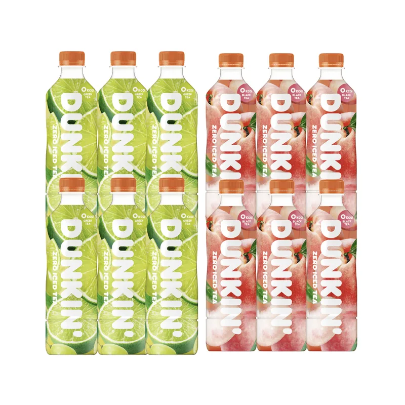 던킨 제로 아이스티 화이트피치 6개 + 샤인앤라임 6개, 500ml, 1세트