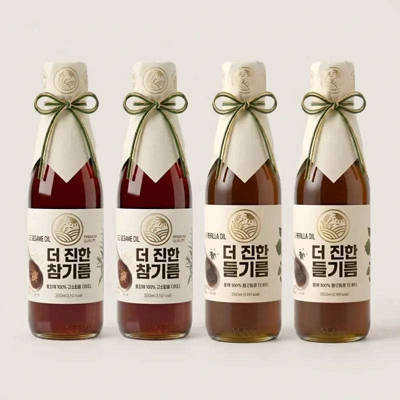 들녘 전통압착 더 진한 통참깨100퍼센트 참기름 + 통들깨100퍼센트 들기름, 350ml, 2병, 2세트