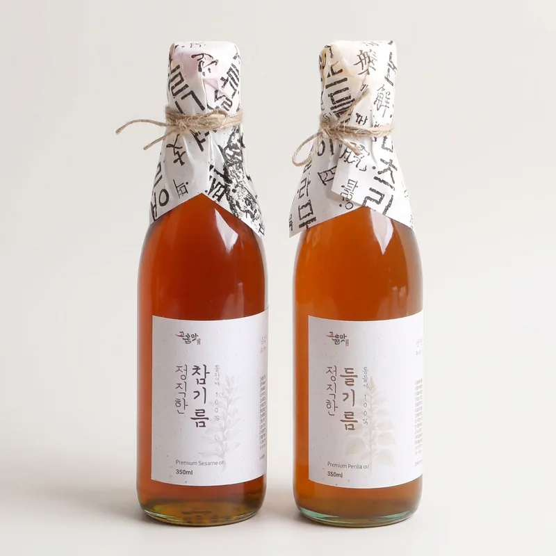 고참맛, 정직한 참기름, 350ml, 1개 + 정직한 들기름, 350ml, 1개
