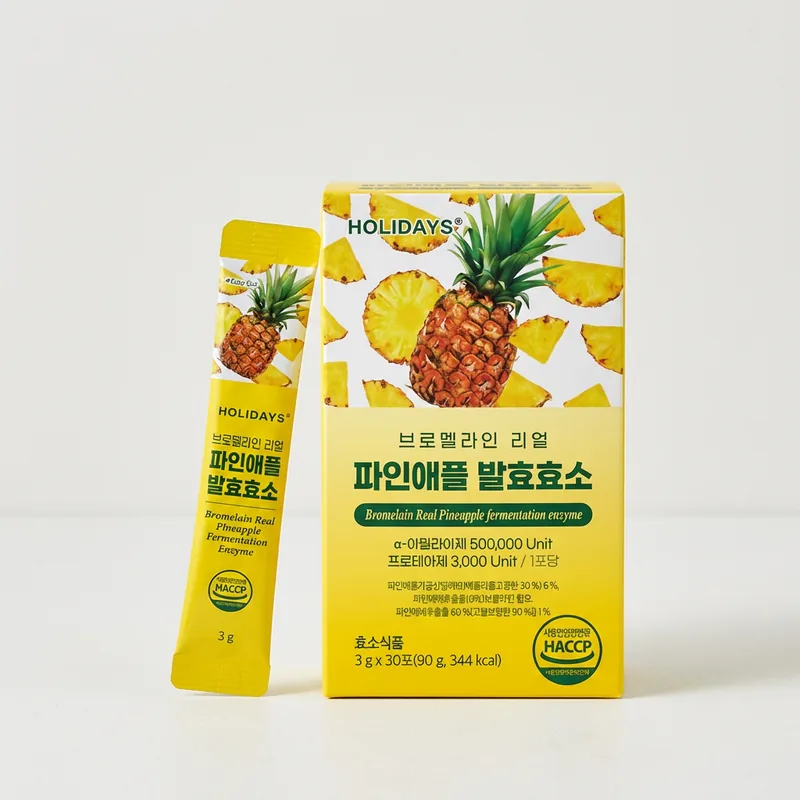 홀리데이즈 브로멜라인 리얼 파인애플 발효효소, 3g, 30포, 3개