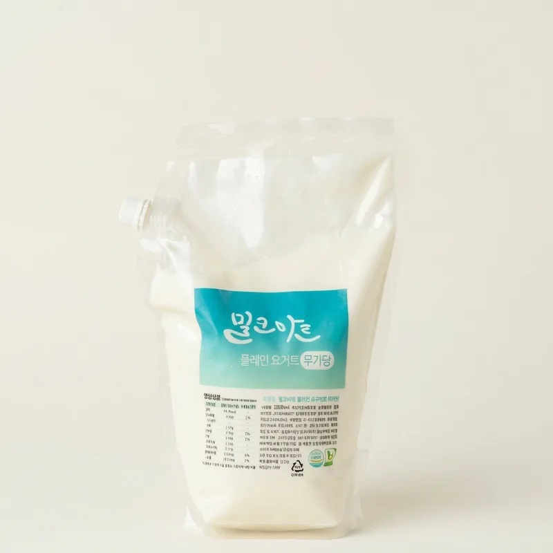 밀크아트 플레인 요구르트, 무가당, 1L, 2개