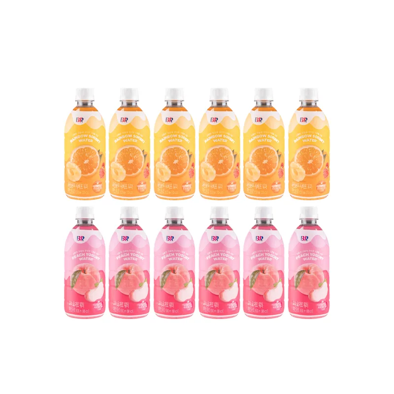 배스킨라빈스 레인보우 샤베트 워터, 500ml, 6개 + 피치요거트 워터, 500ml, 6개, 1세트