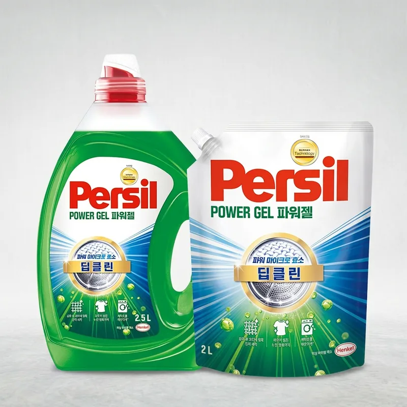 퍼실 파워젤 딥클린, 2.5L, 1개 + 리필, 2L, 1개