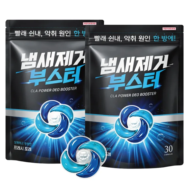 클라 파워 탈취 냄새제거 부스터 실내건조 캡슐세제, 프레시포레, 15g, 30개, 2팩