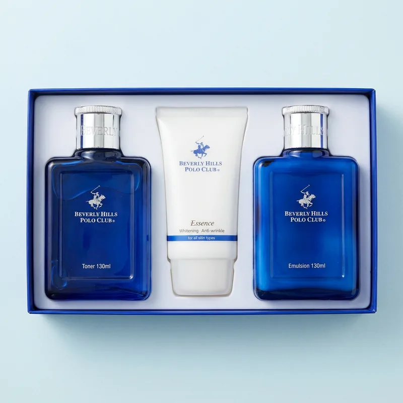 비버리힐스 폴로클럽 블루옴므 남성기초 3종, 토너 130ml 1개 + 에멀젼 130ml 1개 + 에센스 60ml 1개, 1세트